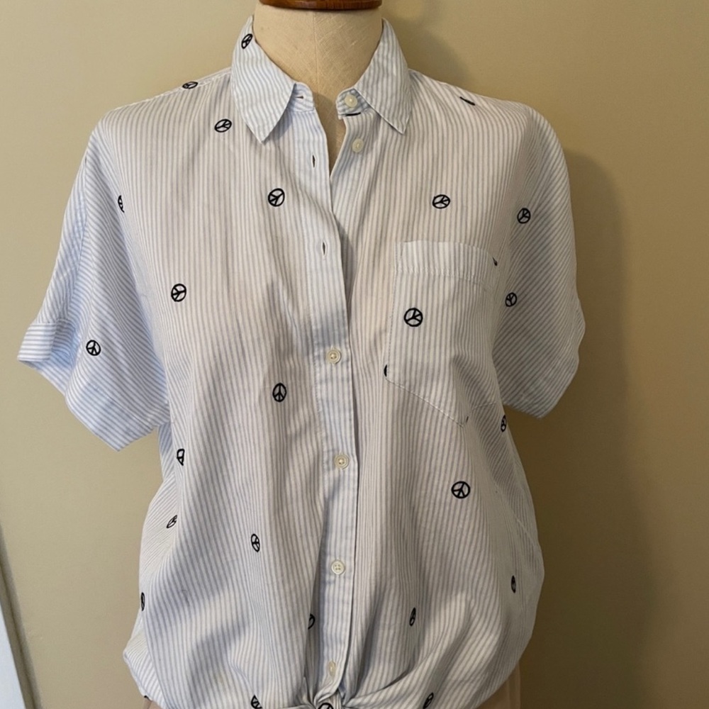 Madewell Peace Sign Button Up